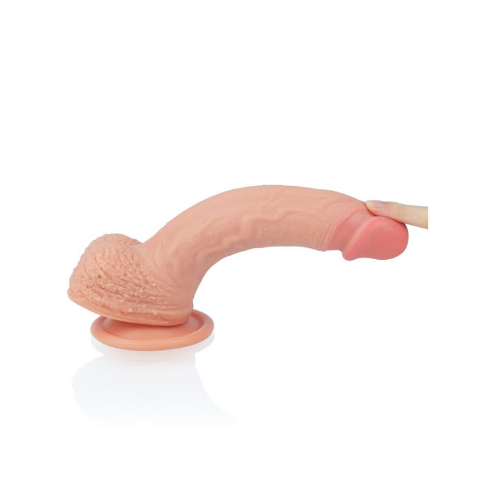 Censan 8.5 İnç Dual layered Platinum Silicone Cock Ten Dildo