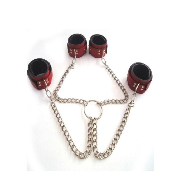 Censan Kırmızı Deri El Ayak Kelepçesi