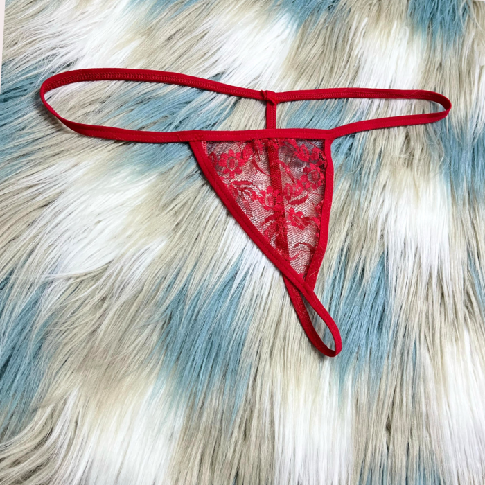 Fantazi Kırmızı Dantelli Kadın String - Tanga BC8616