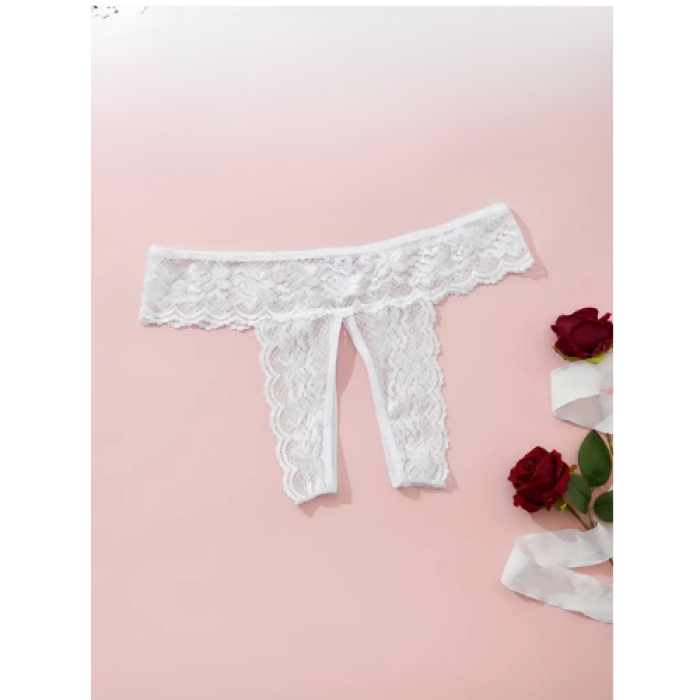 Kadın 3lü Özel Bölgeleri Açık Dantelli Tanga seti BC0045