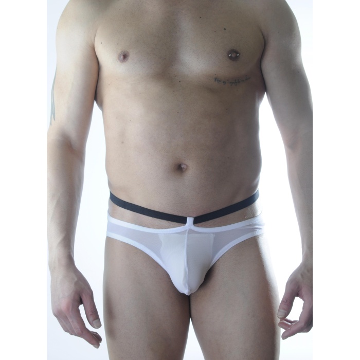 Erkek Beyaz Tül Fantezi Slip İç Çamaşırı