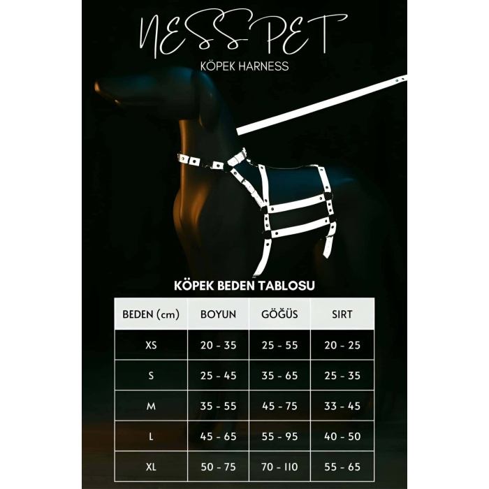 Reflektörlü - Ayarlanabilir Köpek Harness - Köpek Gezdirme Aparatı - NPD007