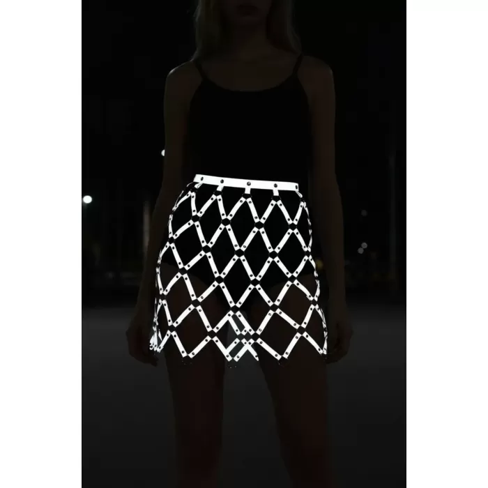 Reflektörlü Etek, Baklava Detaylı Etek, Parti Eteği - APFT694