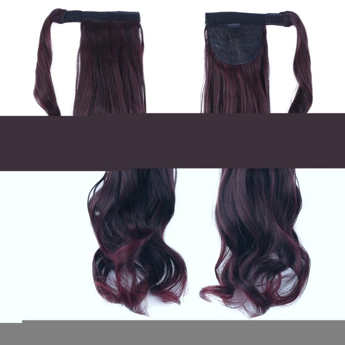 Fiber Sentetik Kabarık Dalgalı 8 Parça Çıt Çıt - Koyu Kızıl