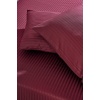 Basic Stripe Tek Kişilik Fitted Micro Saten Çarşaf ve 1 Yastık Kılıfı Bordo