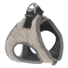 Üç Kilitli Kürklü Kedi Köpek Göğüs Tasması 30-38 cm Small Krem