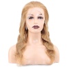 Dalgalı Front Lace Gerçek Tül Peruk / Sıcak Karamel / 60/65cm
