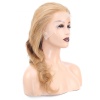 Dalgalı Front Lace Gerçek Tül Peruk / Sıcak Karamel / 60/65cm