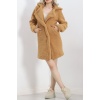 Astarlı Peluş Mont Camel