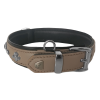Deri Doğal Taşlı Köpek Boyun Tasması 28-33 cm X-Small Taba