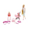 Pusetli Mama Sandalyeli Bebek Seti  Doll Little Baby