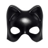 Siyah Deri Görünümlü Kedi Maskesi – Cosplay & Maskeli Balo