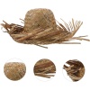 Tropikal Parti Naturel Hasır Hawaii Şapkası 13x36 cm