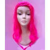Neon Pembe Renk Örgülü Helen Karakter Peruğu Takma Saç