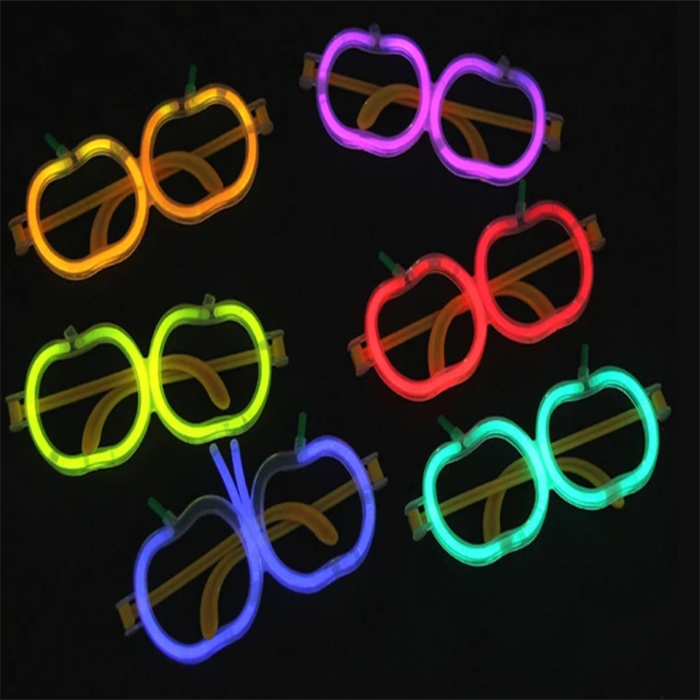 Glow  Elma Gözlük - Glow Partisi Gözlüğü - Glow Stick Gözlük 12 Adet