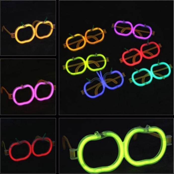 Glow  Elma Gözlük - Glow Partisi Gözlüğü - Glow Stick Gözlük 12 Adet