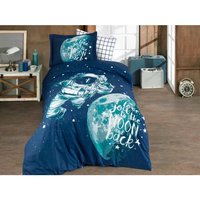 Tek Kişilik Poplin Nevresim Takımı Galaxy Royal