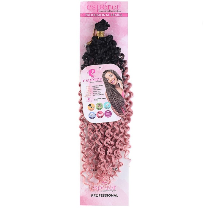 Afro Dalgası Saç / Siyah Gül Kurusu Ombreli