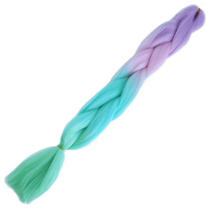 Afrika Örgülük Ombreli Sentetik Saç 100 Gr. / Lila / Pembe / Turkuaz Mavi / Soft Yeşil
