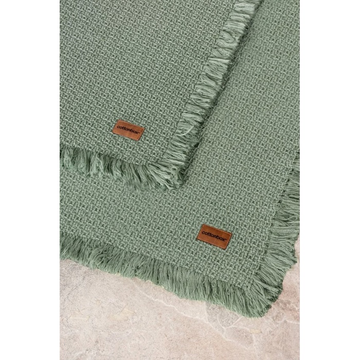 Bath Rug Set Yeşil 2li 75x125 60x90