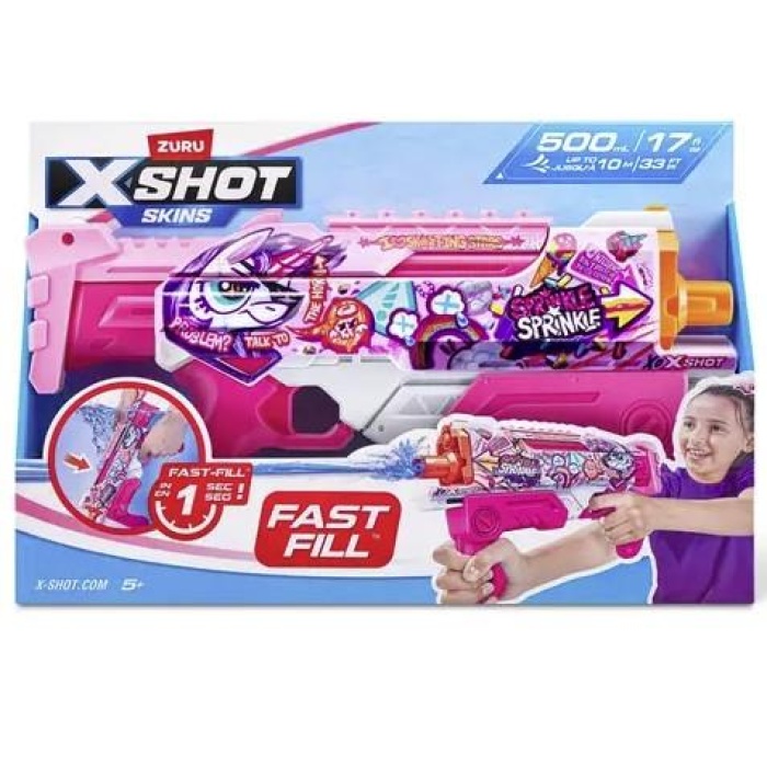 X-SHOT Su Tabancası - Hızlı Doldurma Fonksiyonlu - Pembe