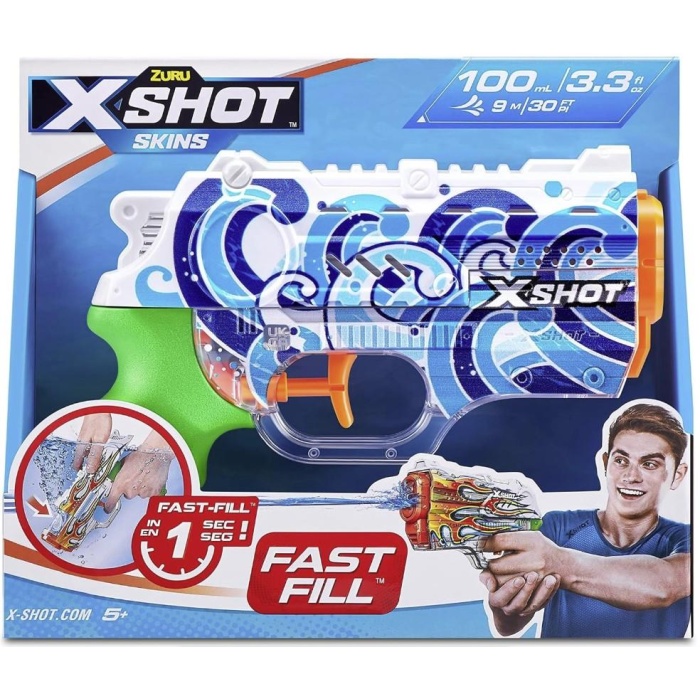 X-SHOT Su Tabancası - Hızlı Doldurma Fonksiyonlu - Mavi