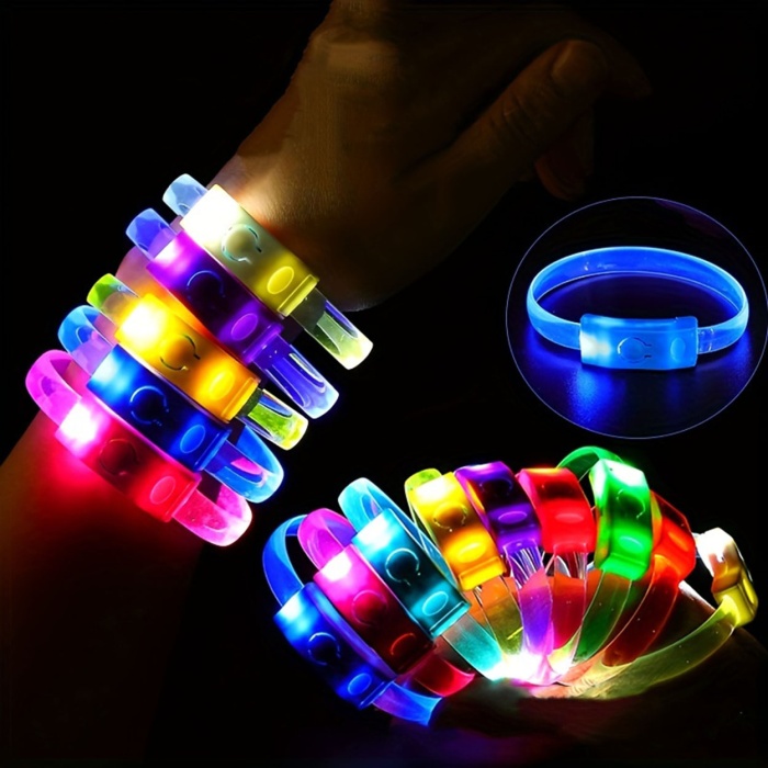 Festival & Parti LED Bileklik Baskı Yapılabilir 3 Farklı Mod Işıklı 1 Adet