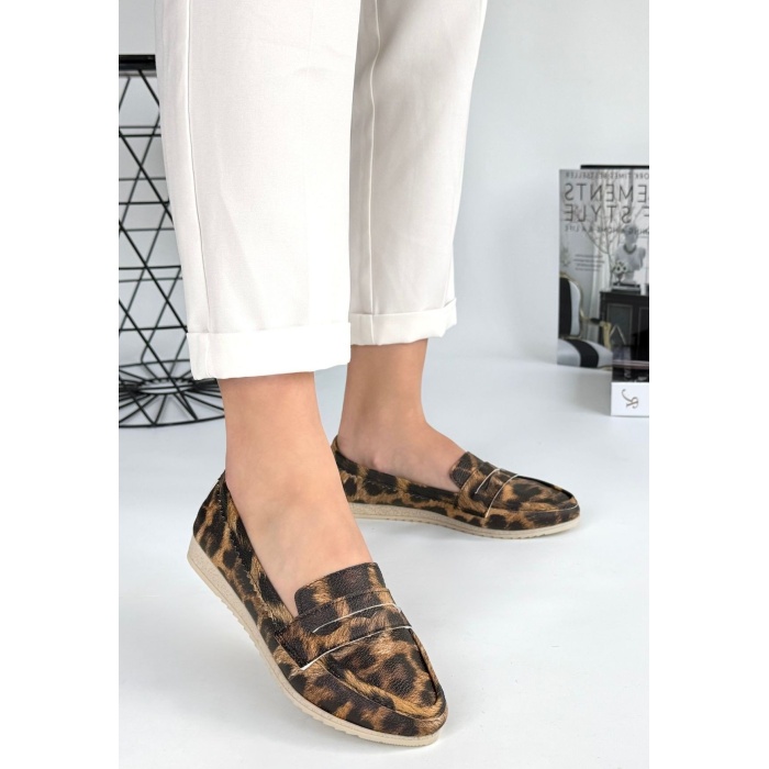 Leopar Cilt Babet Ayakkabı