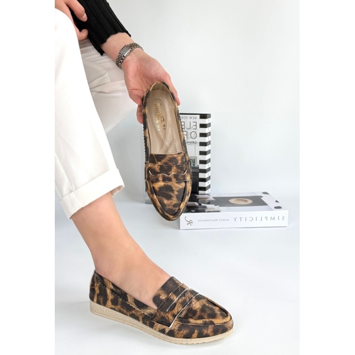 Leopar Cilt Babet Ayakkabı