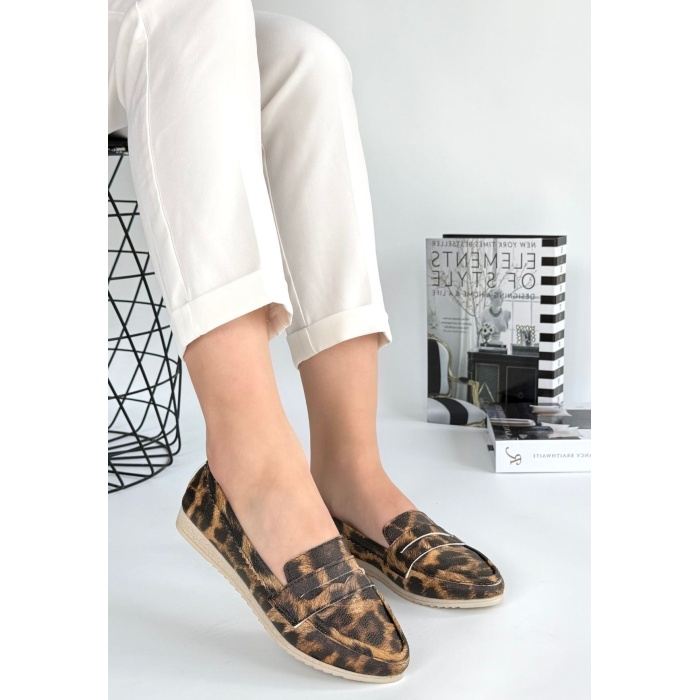 Leopar Cilt Babet Ayakkabı