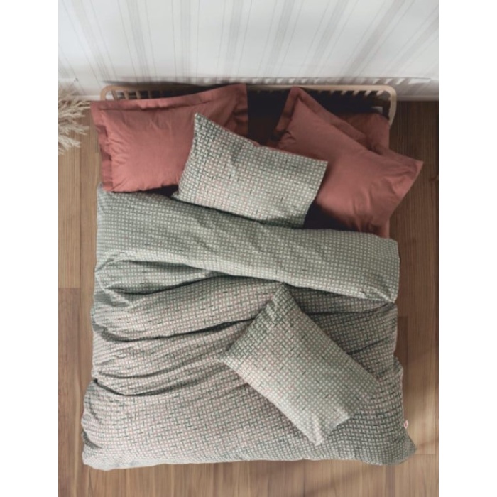 Petite Çift Kişilik Nevresim Takımı Mote Kiremit