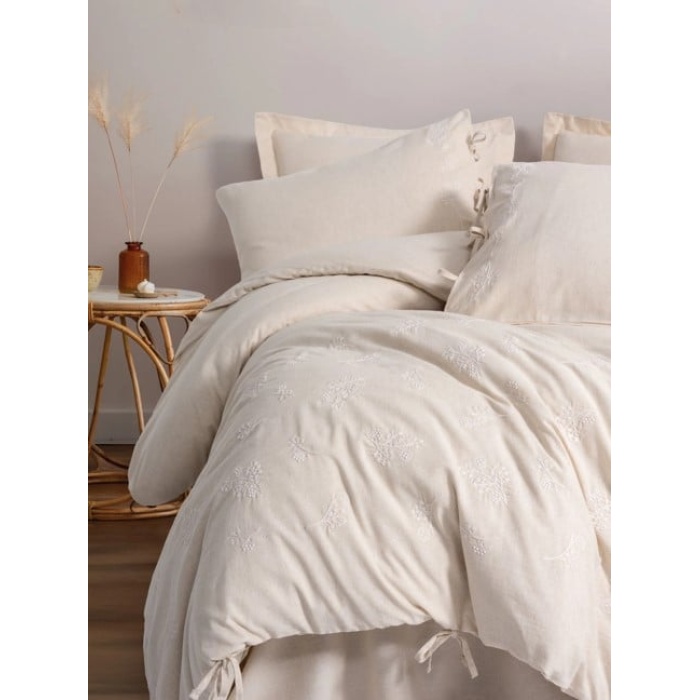 Cotton Keten Çift Kişilik Nevresim Takımı Esmira