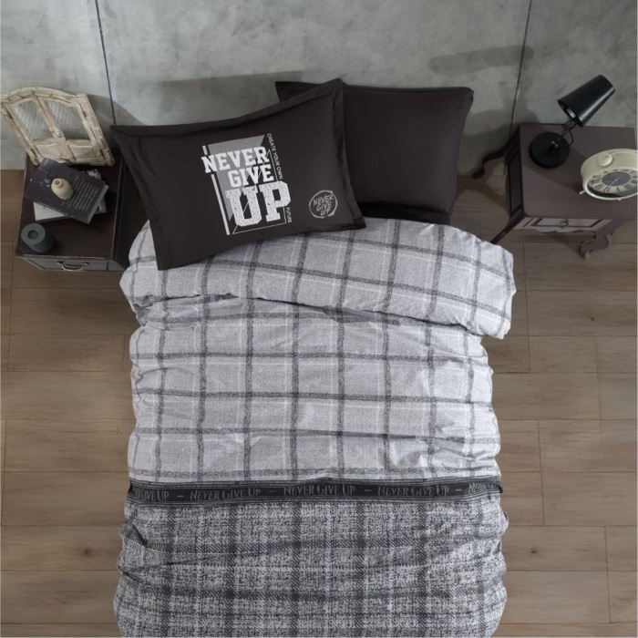 Ranforce Nevresim Takımı Tek Kişilik Give Up Antrasit