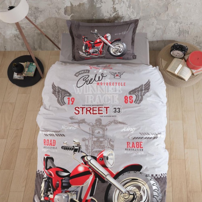 Ranforce Nevresim Takımı Tek Kişilik Street King v1 Gri