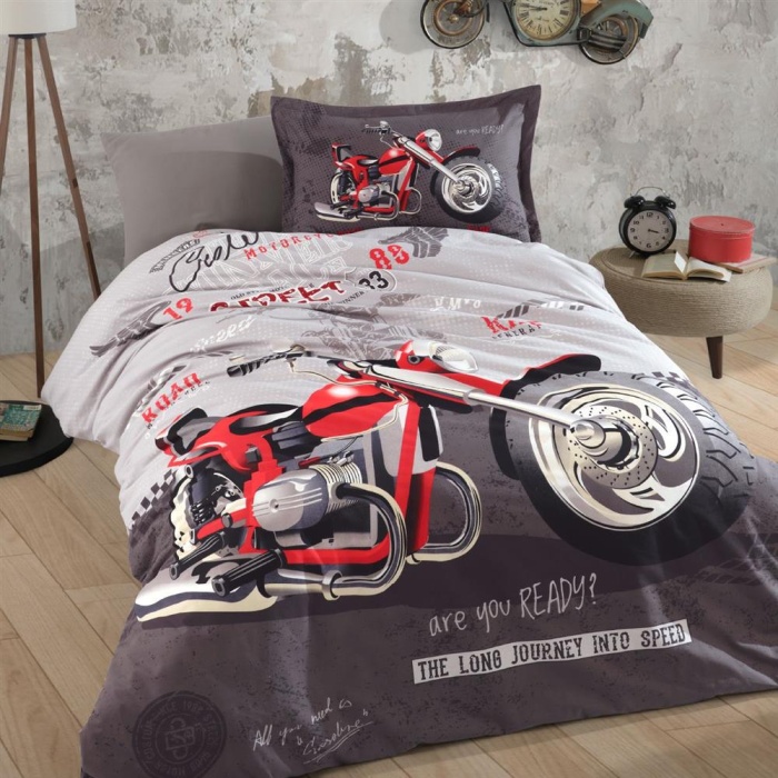 Ranforce Nevresim Takımı Tek Kişilik Street King v1 Gri