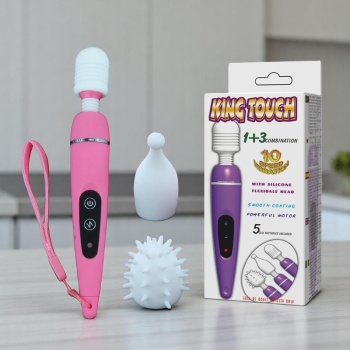 3 Başlıklı Titreşimli AV Massager Klitoral Vibratör Mastürbatör