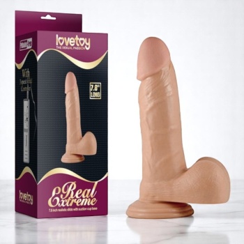 Lovetoy Real Extreme Testisli Kalın Realistik Penis Dildo 20 CM