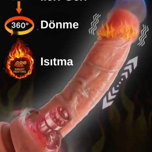 Ultra Realistik Isıtma İleri Geri ve Dönme Fonksiyonlu Gerçekçi Vibratör
