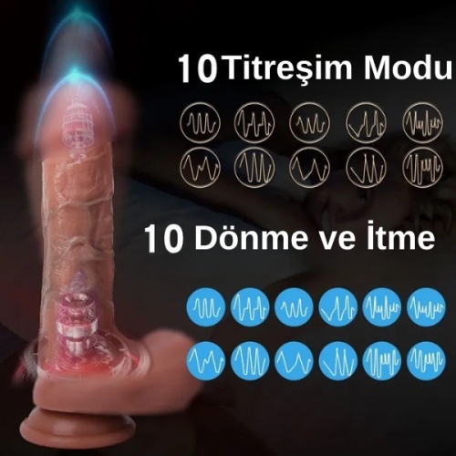 Ultra Realistik Isıtma İleri Geri ve Dönme Fonksiyonlu Gerçekçi Vibratör