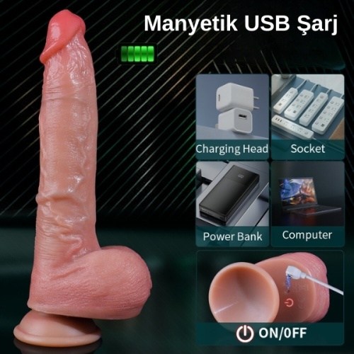 Ultra Realistik Isıtma İleri Geri ve Dönme Fonksiyonlu Gerçekçi Melez Vibratör