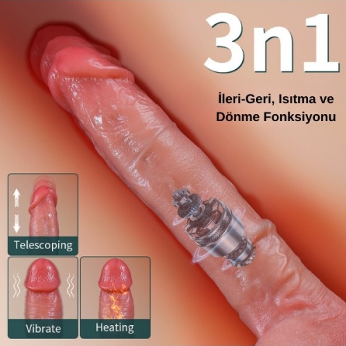 Ultra Realistik Isıtma İleri Geri ve Dönme Fonksiyonlu Gerçekçi Melez Vibratör