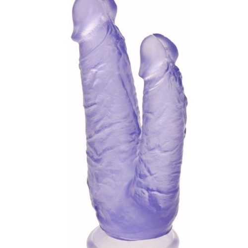 19cm Mor Çiftli Dildo No:76
