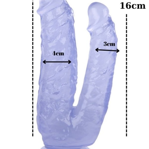 19cm Mor Çiftli Dildo No:76