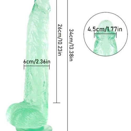 33cm Yeşil Realistik Dildo No:154