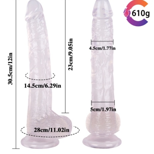 29,5cm Beyaz Realistik Dildo No:25