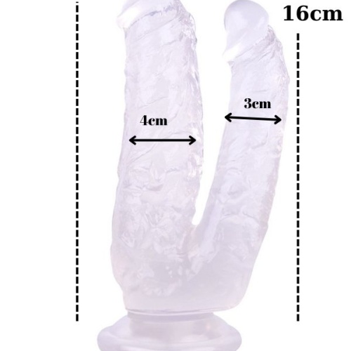 19cm Beyaz Çiftli Dildo No:76