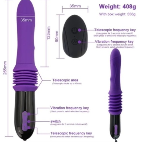 Telescopic Uzaktan Kumandalı Seks Makinesi Vibratörü