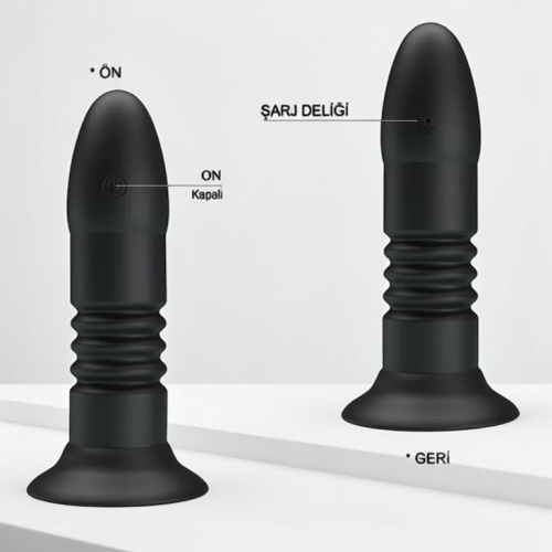 İleri Geri Hareket Edebilen Anal Plug Uzaktan Kumandalı 4 Titreşimli Anal Tıkaç