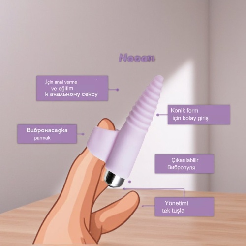 Parmak Ucu Anal Plug pembe 9 cm