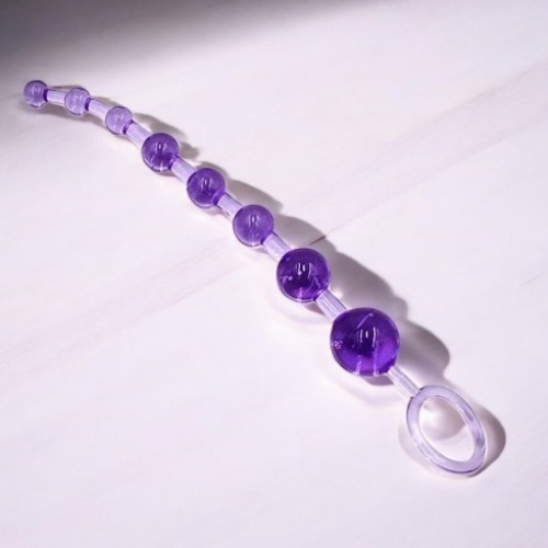 Anal Ve Vajinal 25 Cm Sıralı Jel Zevk Topları Anal Plug Mor
